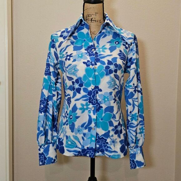 Hbarc Tops - HbarC Women's Vintage Floral Western Shirt